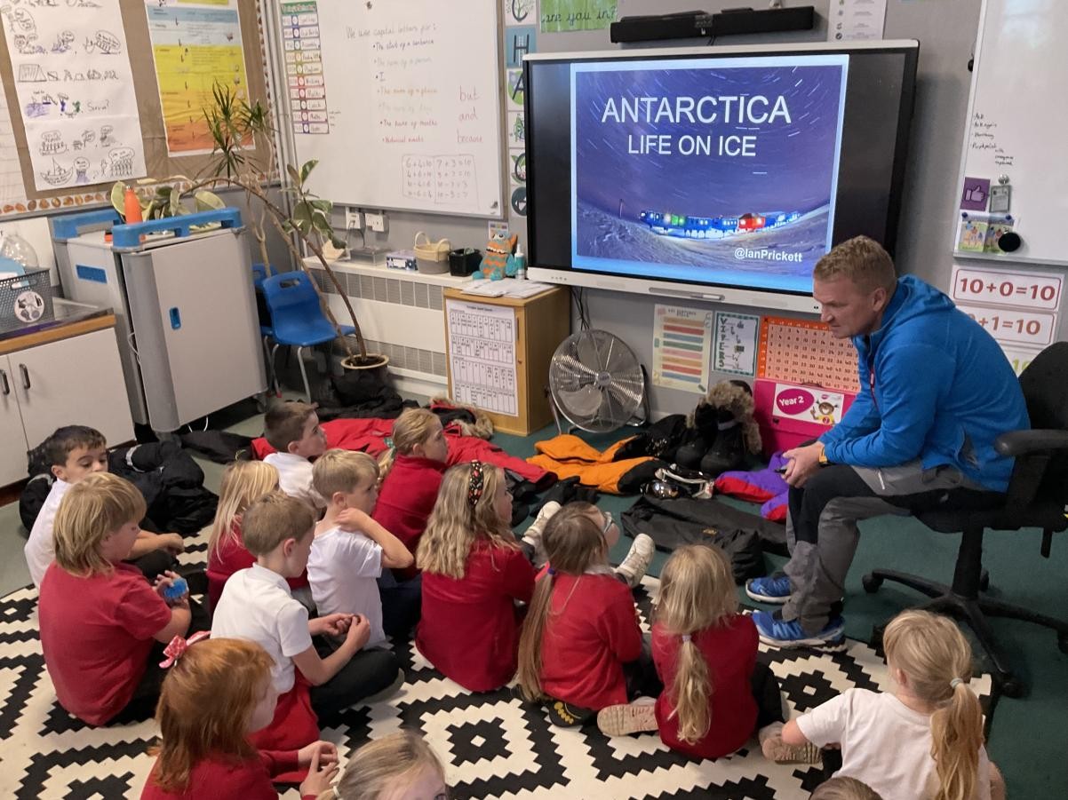 Our children meeting an explorer to compare and contrast the journey of Ernest Shackleton to a modern-day expedition.  