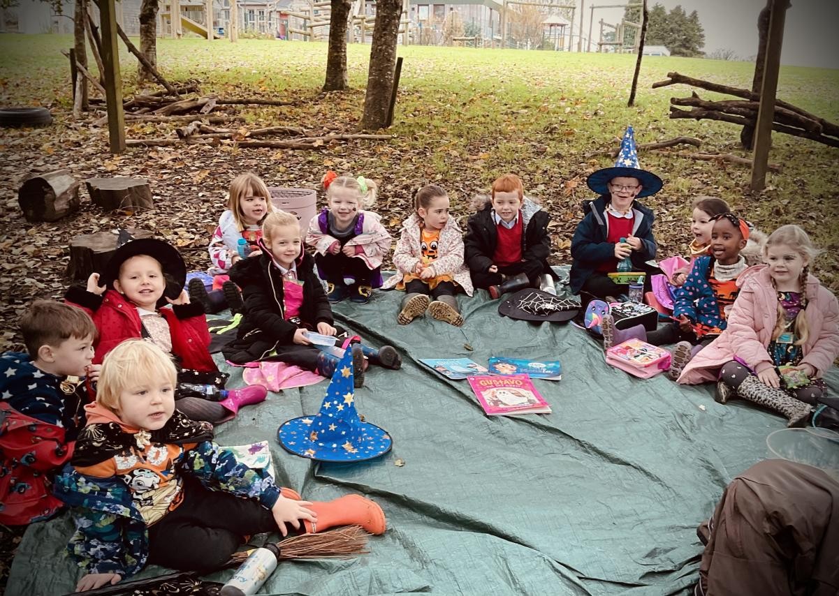 Spooky Picnics and reading stories outside in our woodland!