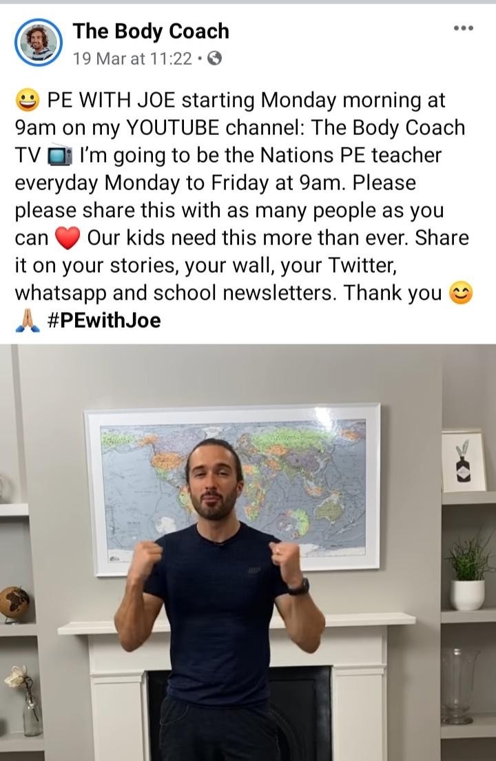 Joe Wicks PE Information