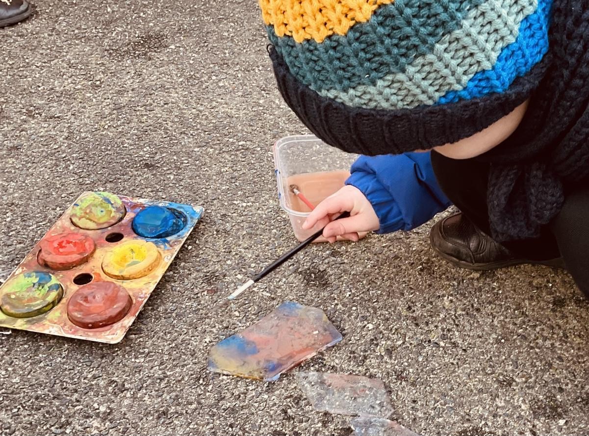 Lets paint on the ice.  What will happen?