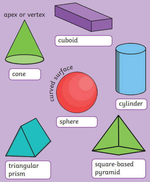 Practise these shape names at home, where can you see them in the world around you? How many sides do they have? How many vertices do they have?