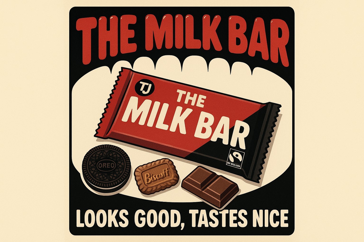 AI chocolate bar advert.