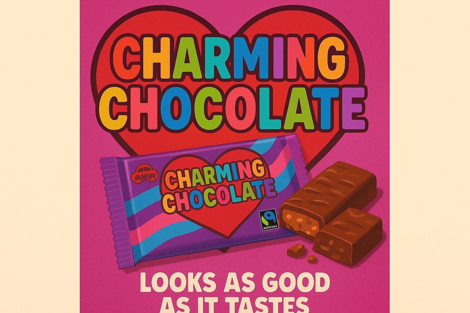 AI chocolate bar advert.