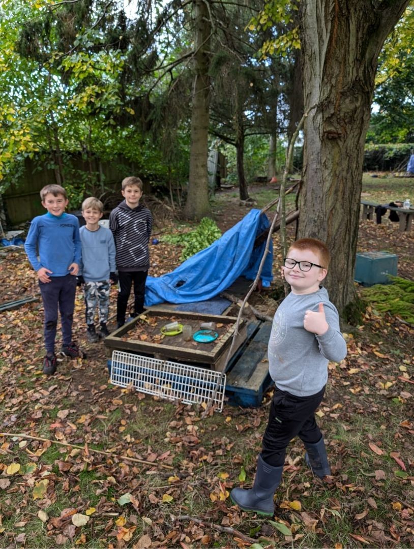 Forest school - making dens 