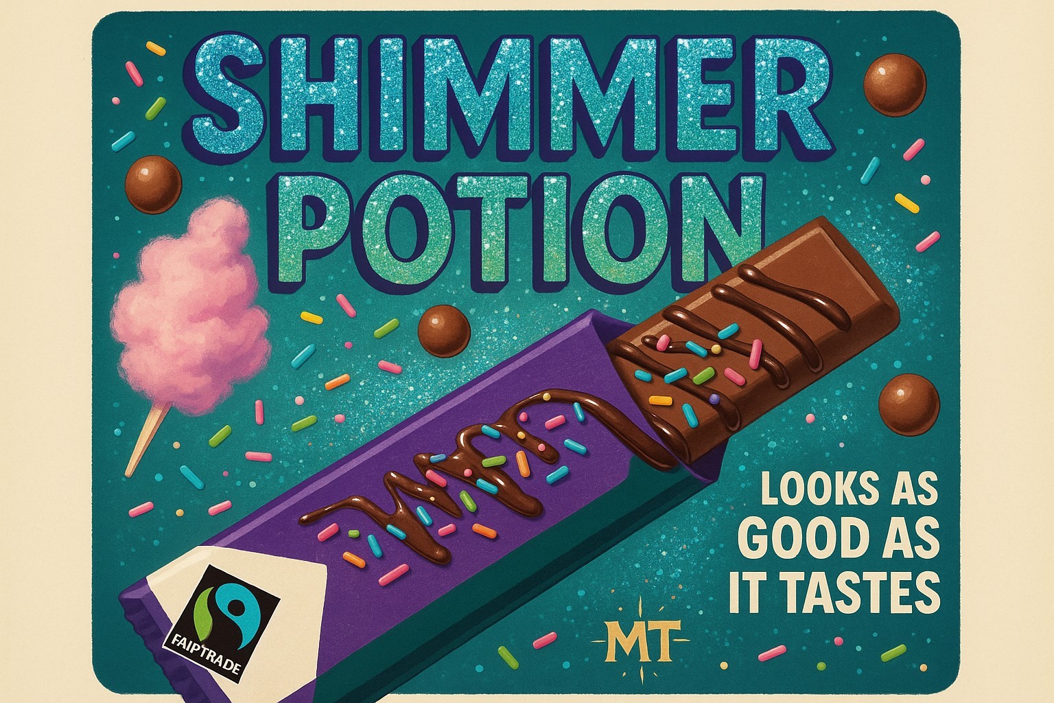 AI chocolate bar advert.