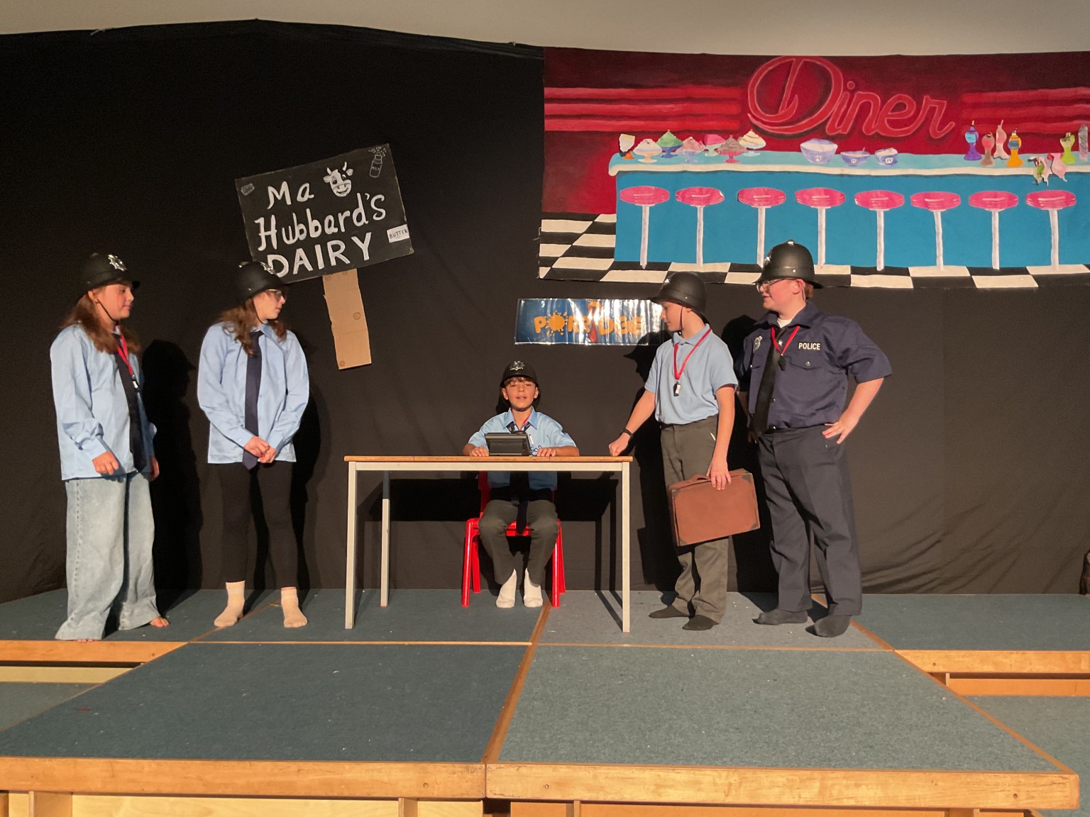 On stage for the Year 5 & 6 play
