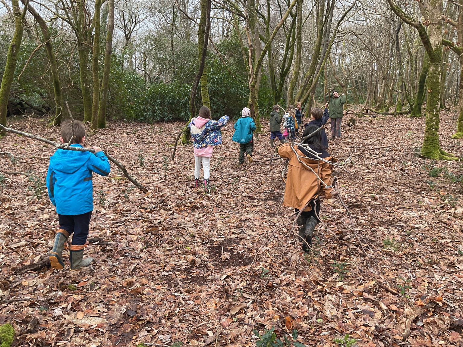 Collecting items for shelter building