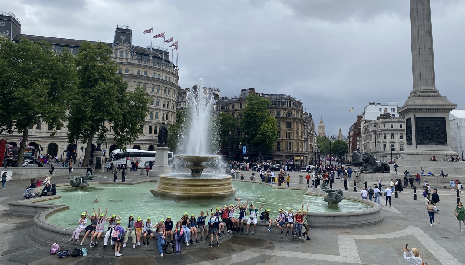 In the square