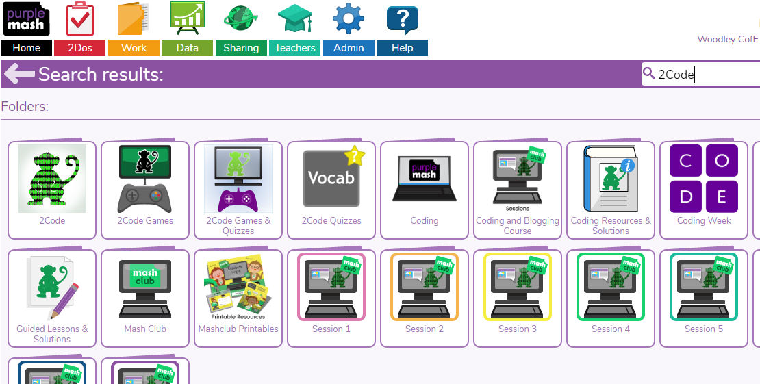Using 2Code on Purple Mash - coding resources and videos for both KS1 and KS2 children.

Once on Purple Mash, type in '2Code'.