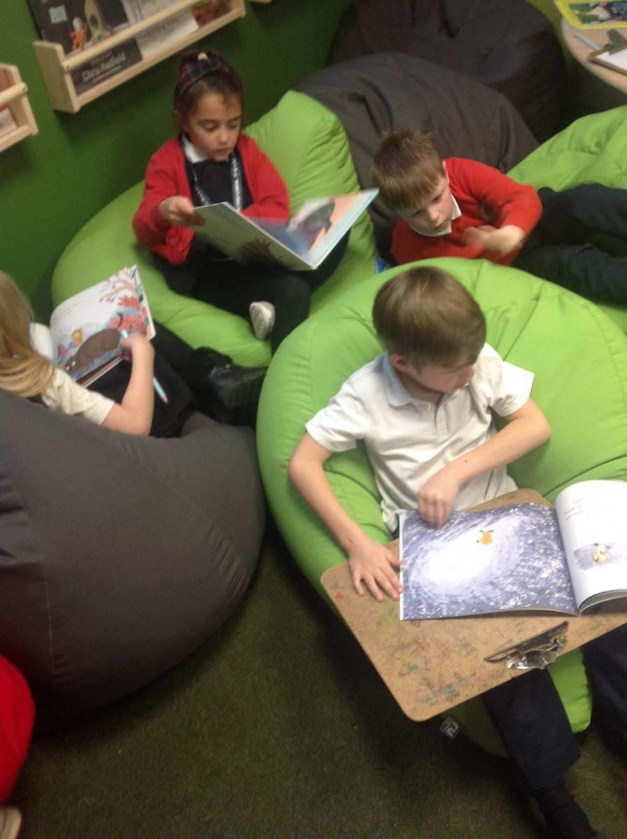 Enjoying the new library space - 'The Burrow'