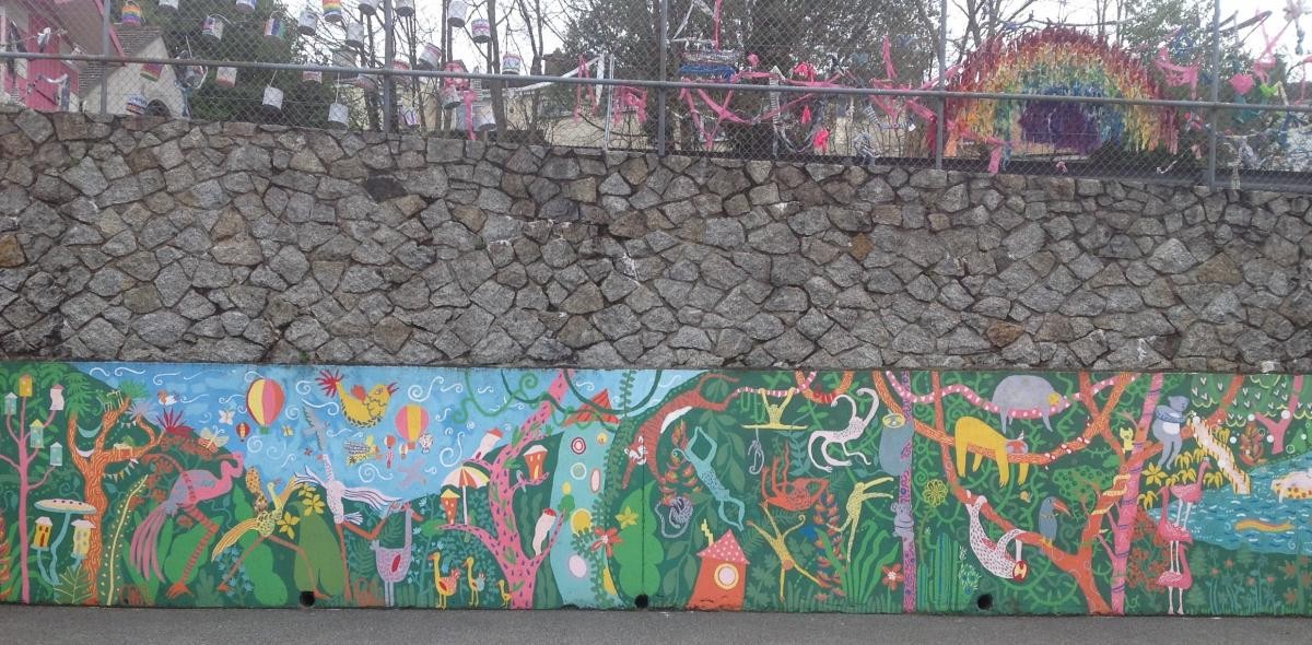 Our school environment group worked with Falmouth University illustration students to design new murals for our playgrounds