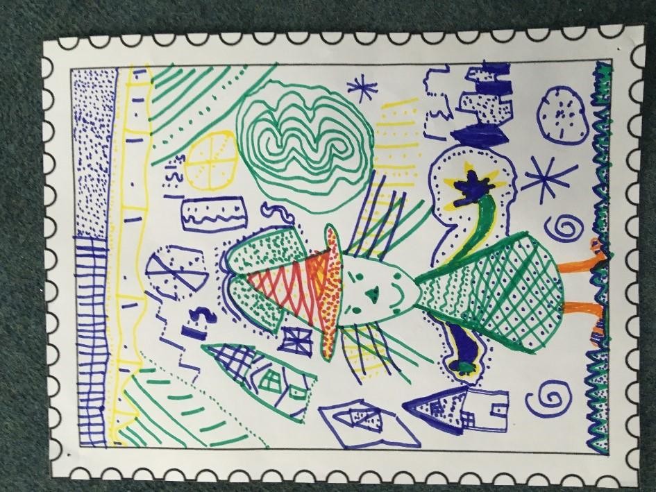Design your own postage stamp in Year 1