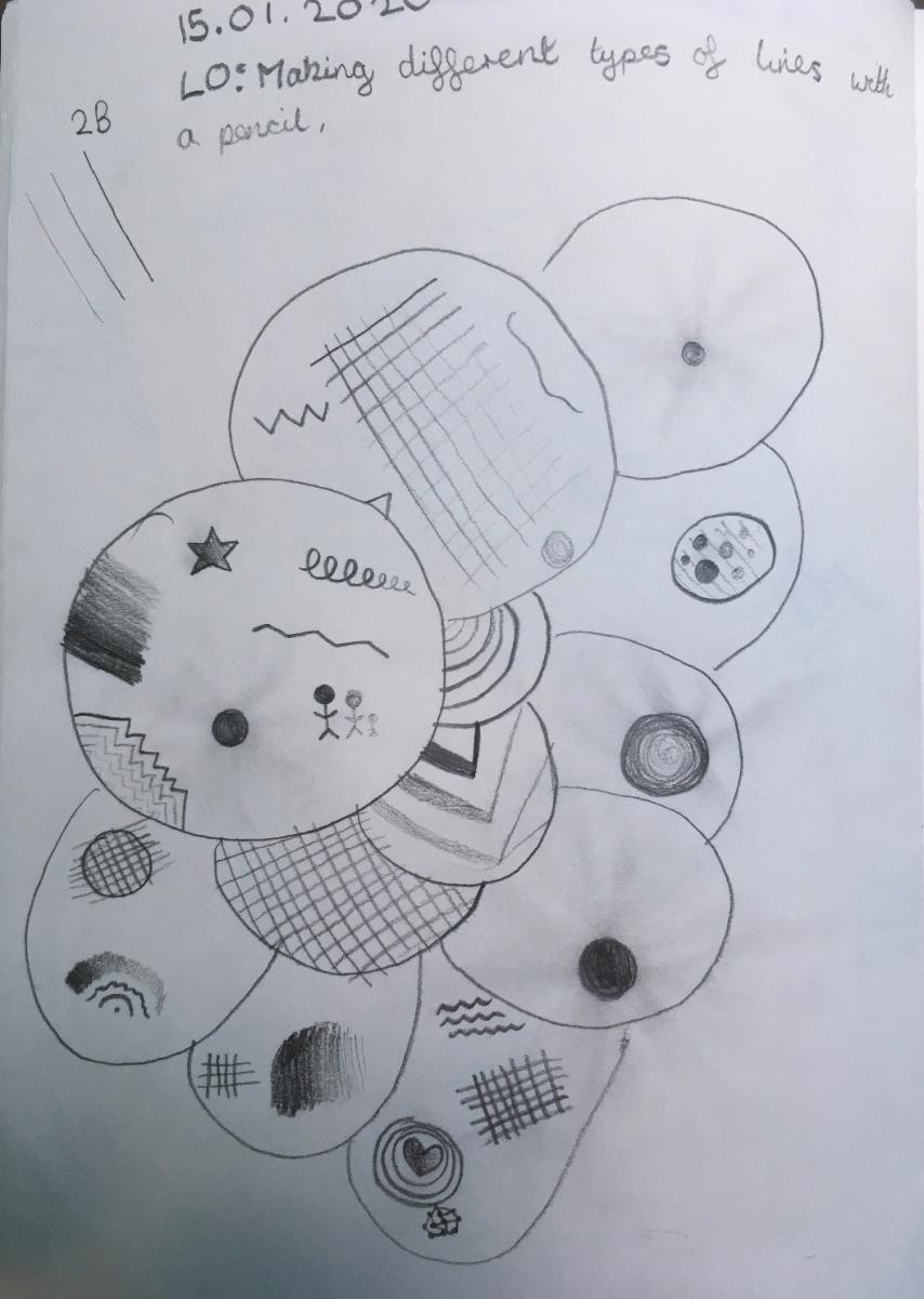 Sketch book exploration in Year 5