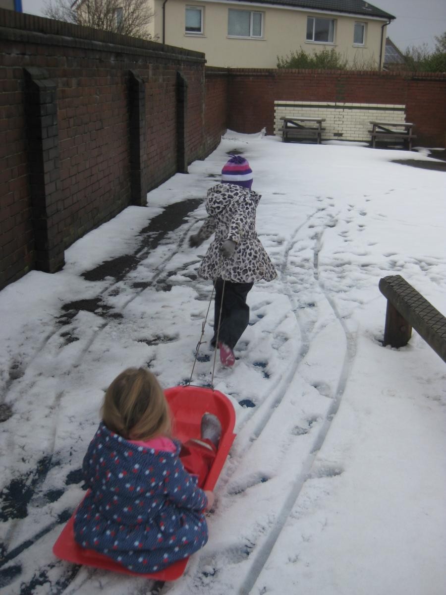 Sledging in the snow