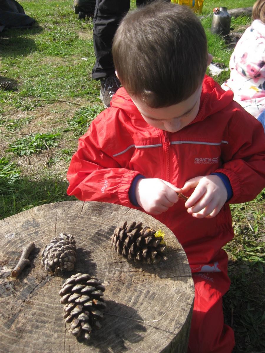 Making a hedgehog.