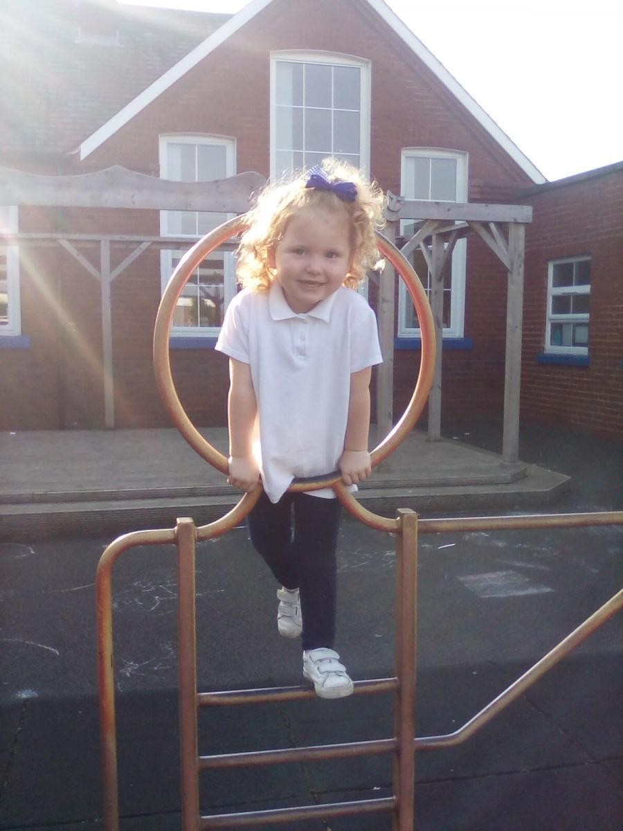 Child on climbing frame 