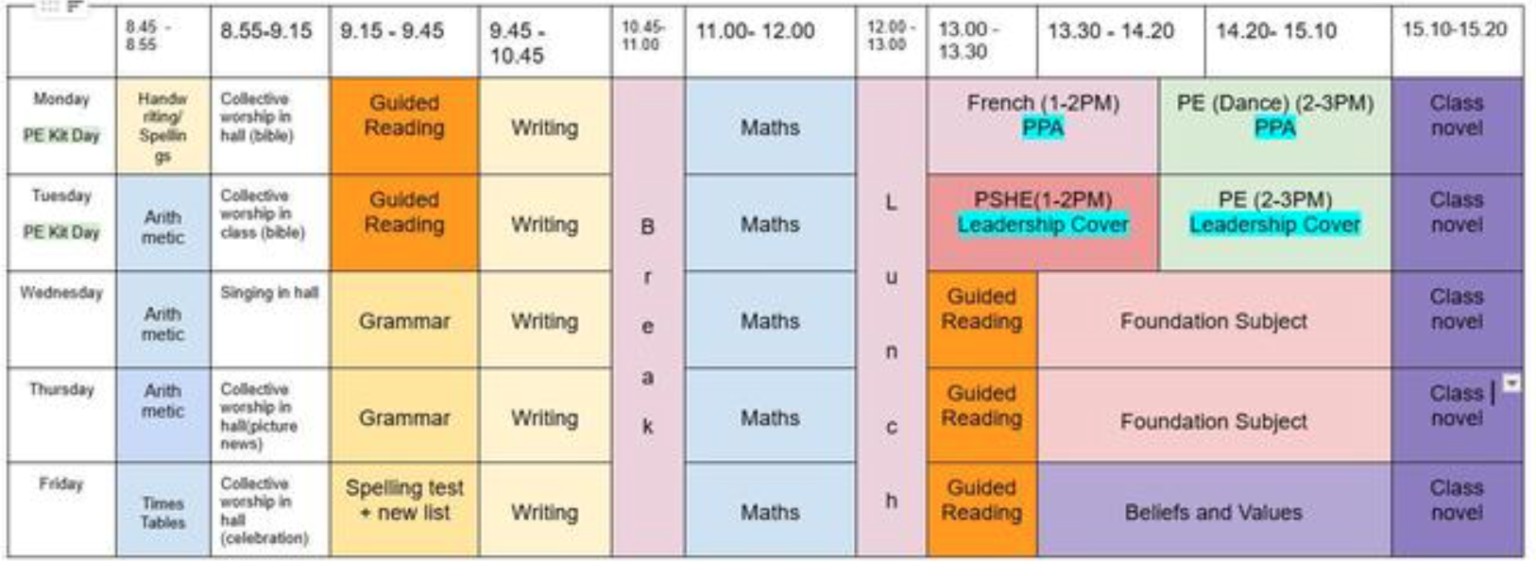 Timetable