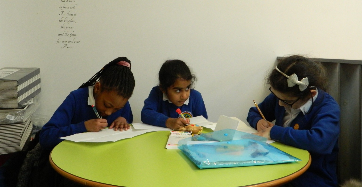 Children writing