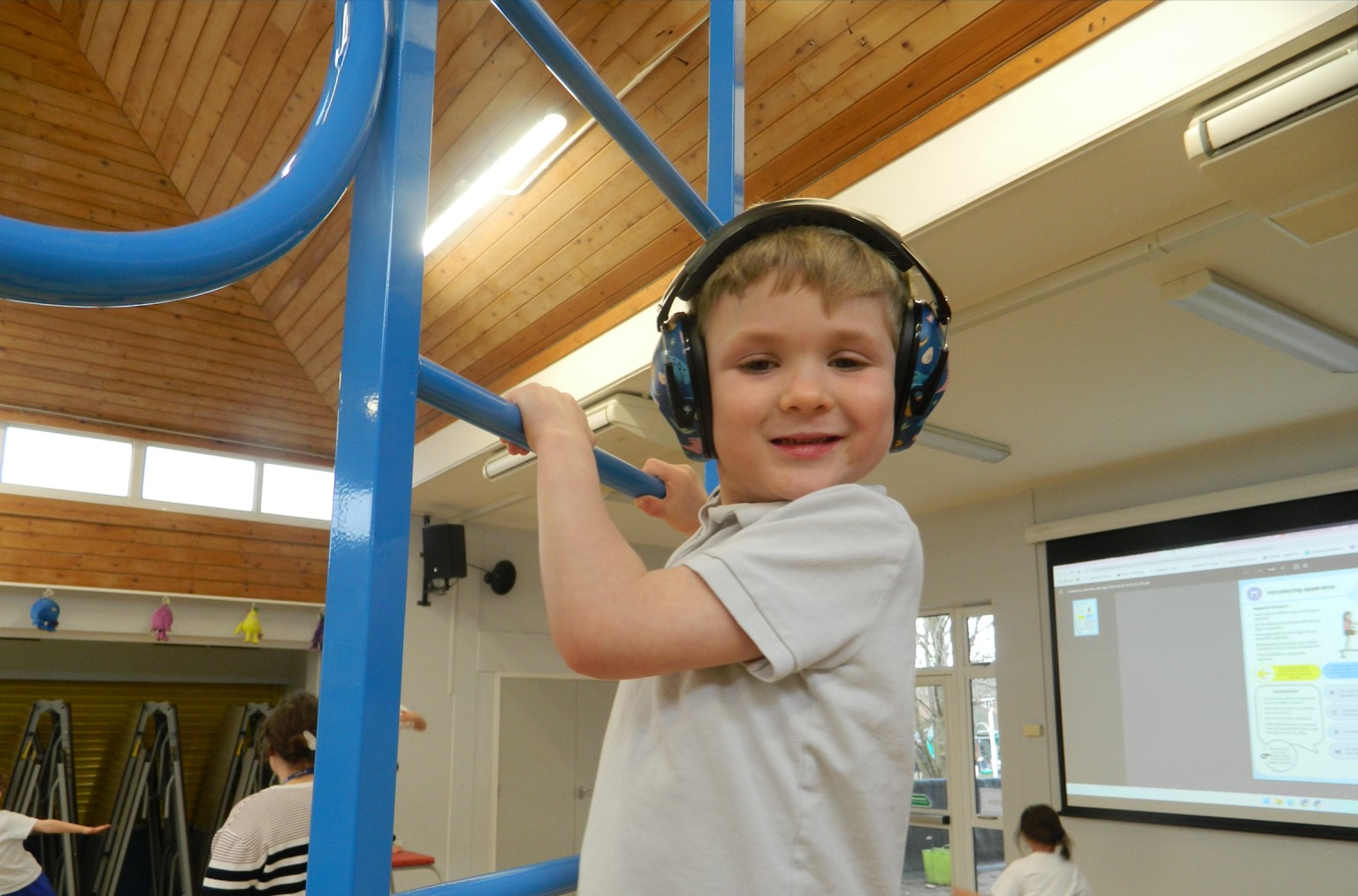 Child on a climbing frame