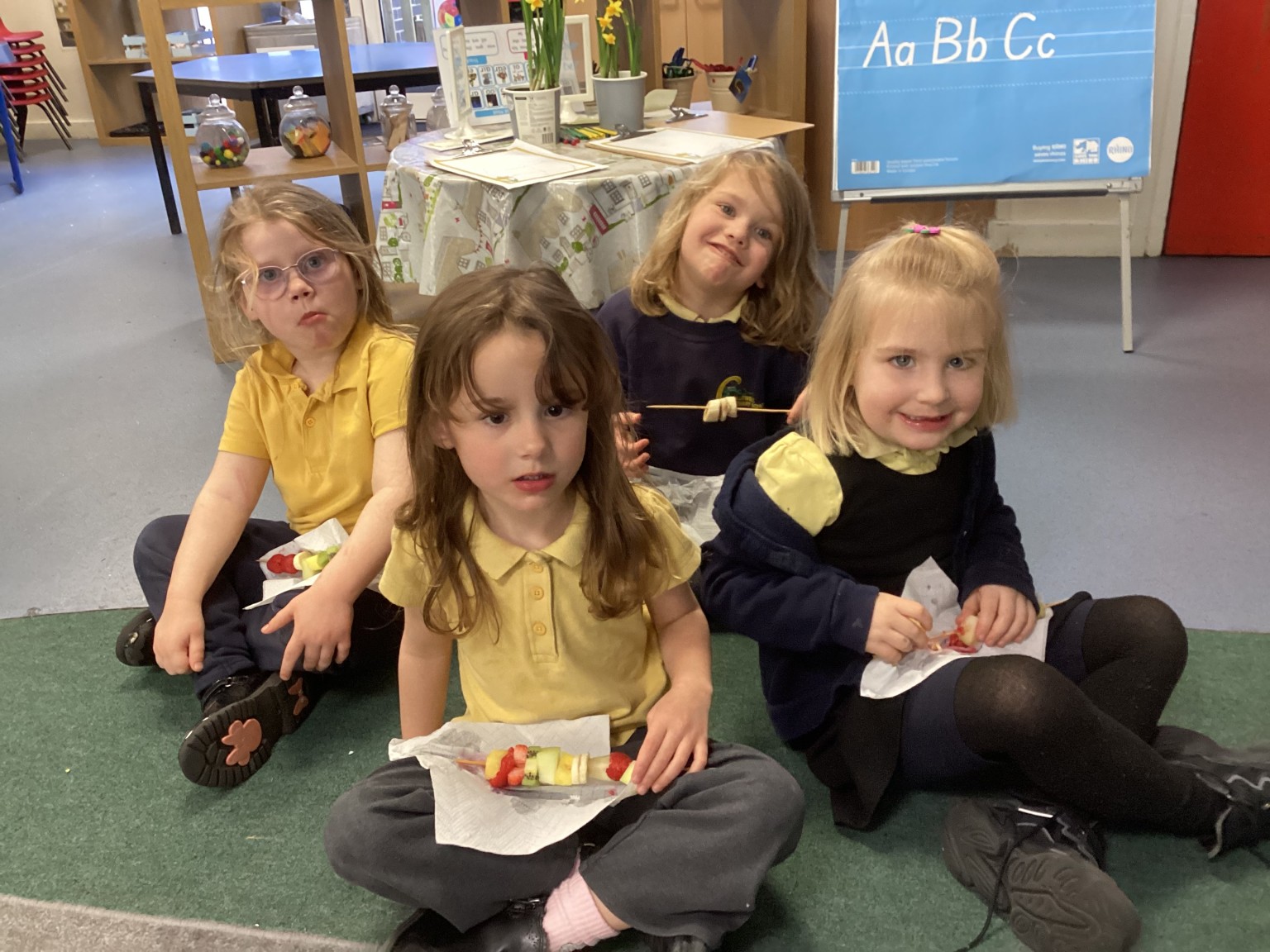 fruit kebabs in Pine class