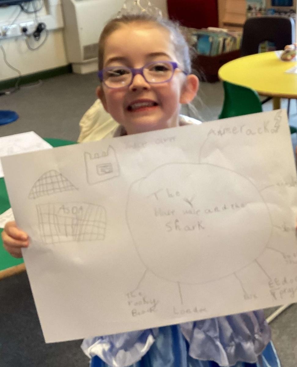 We created our own Julia Donaldson stories based on 'The snail and the Whale'