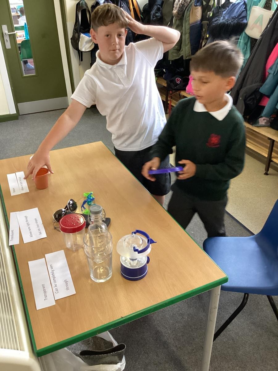 This week we learned about transparent, translucent and opaque materials.