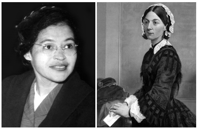 Why are Florence Nightingale and Rosa Parks remembered today?