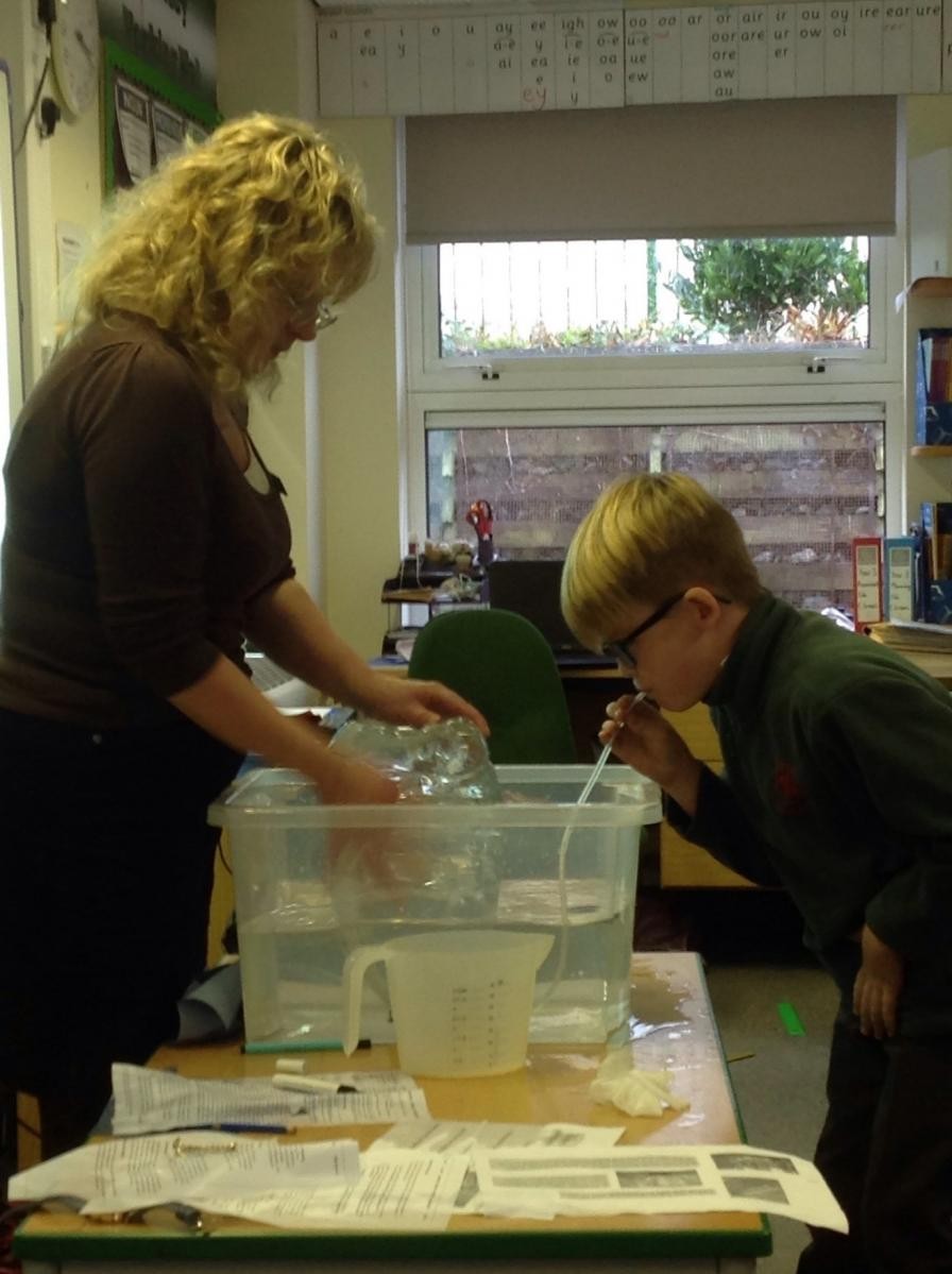 Year 3, as part of their ‘Animals including Humans’ unit of work, measured their lung capacities.