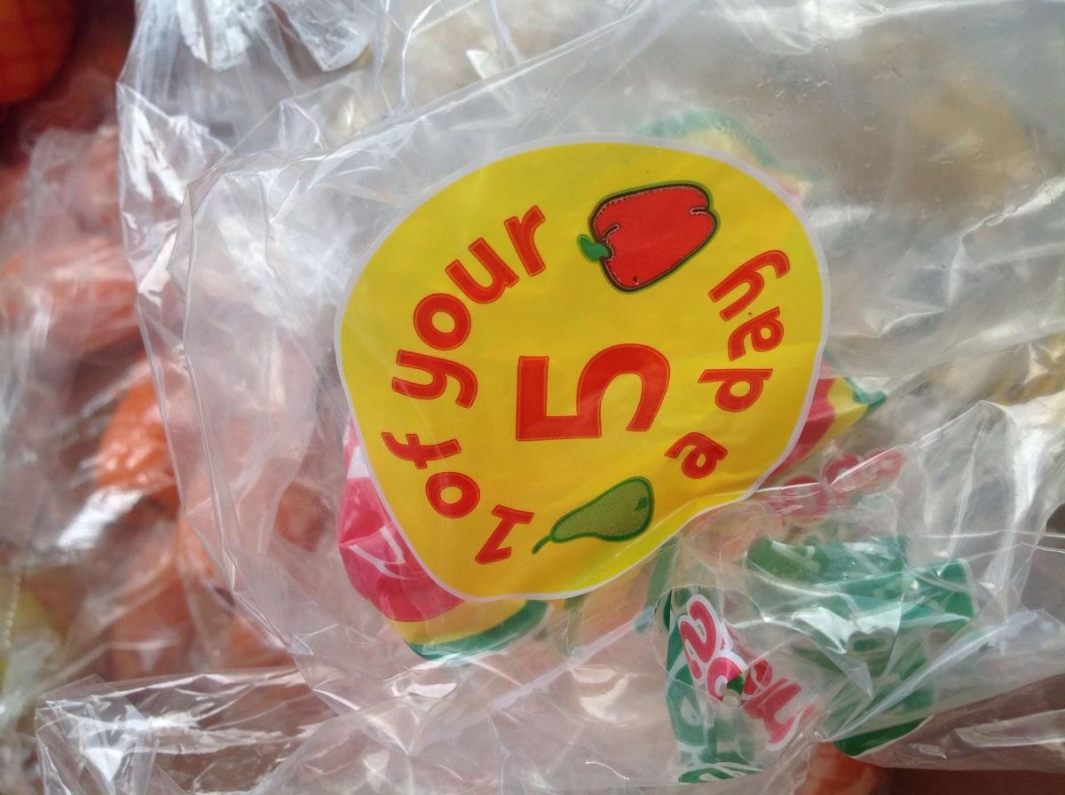 At snack time, a child spotted a 5 a day sticker on our fruit.  We talked about that.