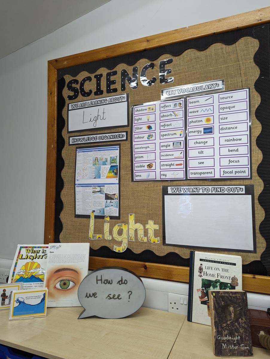 Our science working wall.