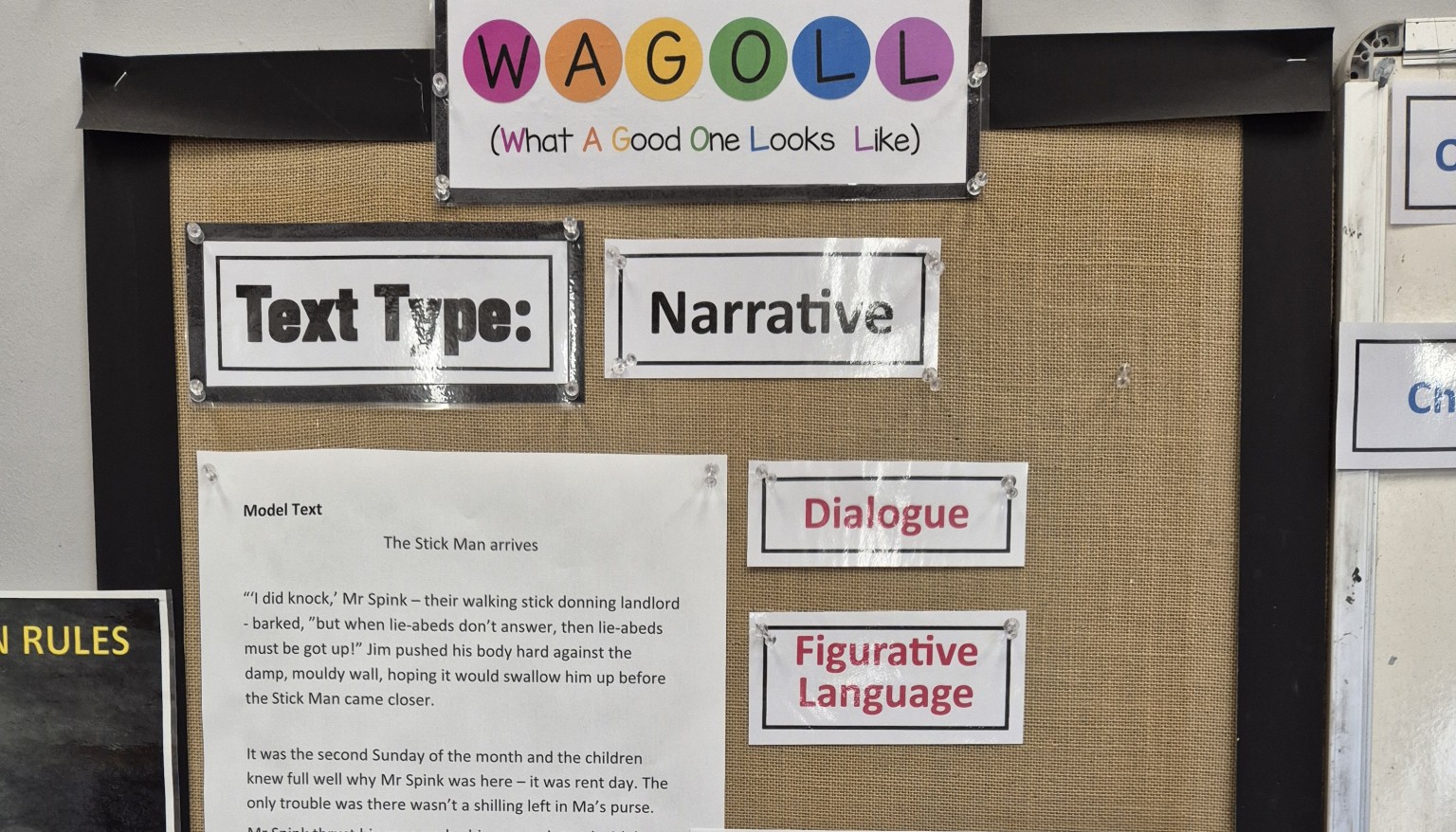 English Working Wall - WAGOLL (What a Good Once Looks Like)