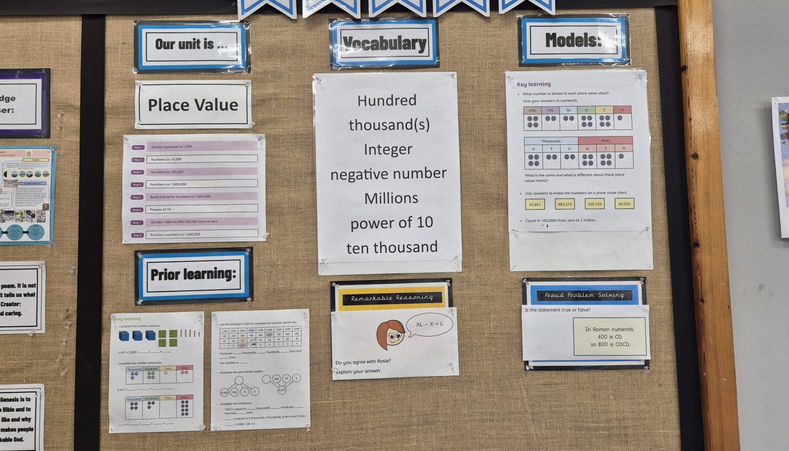 Place Value Maths display