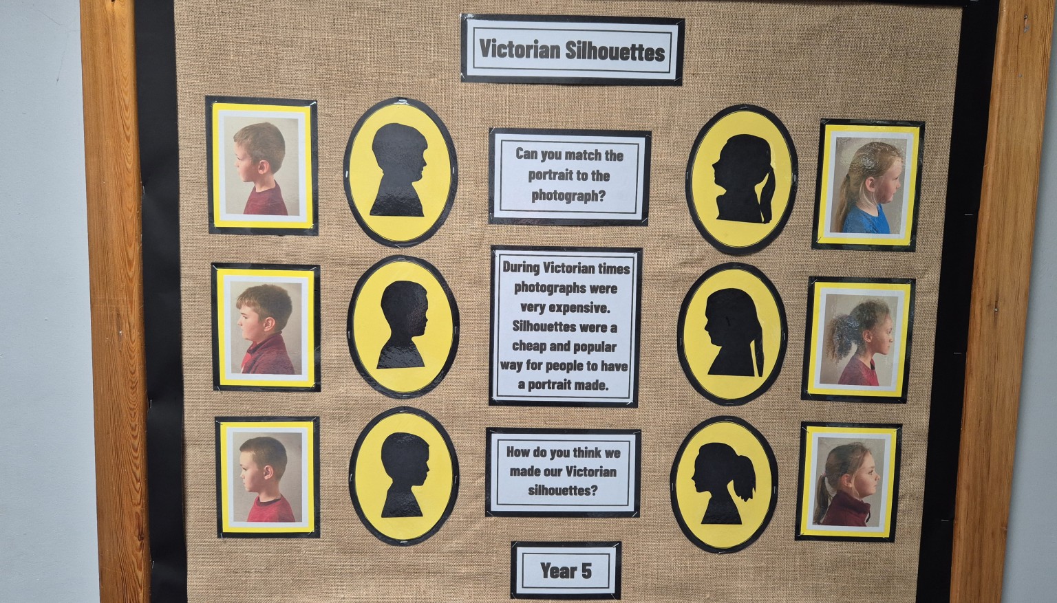 On Moving Up day Year 5 created Victorian Silhouette portraits