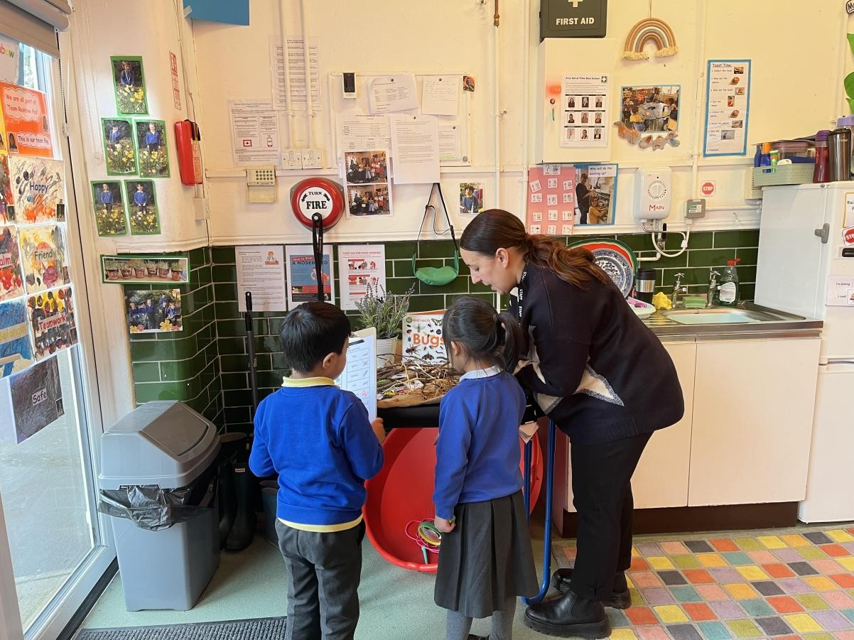 Children looking at a display
