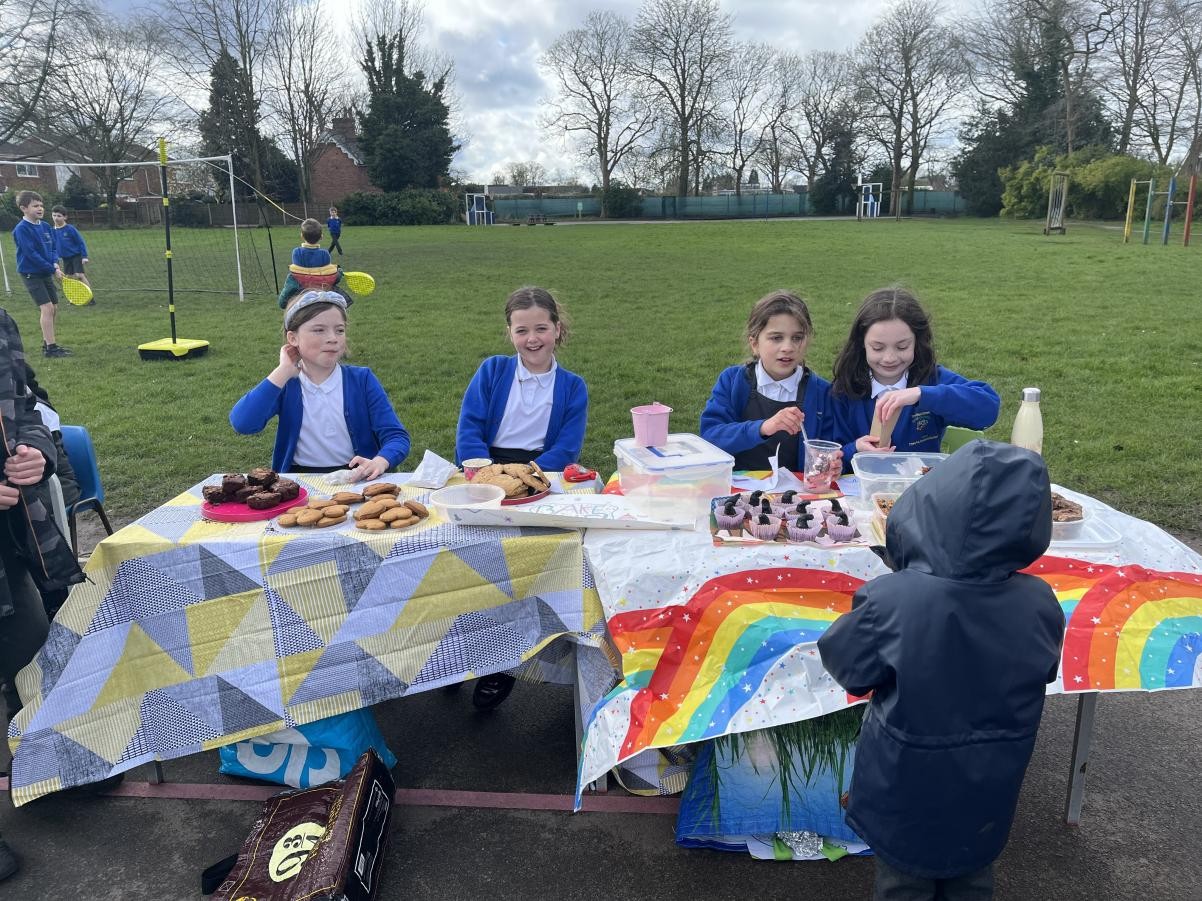 children at a table outdoors sale
