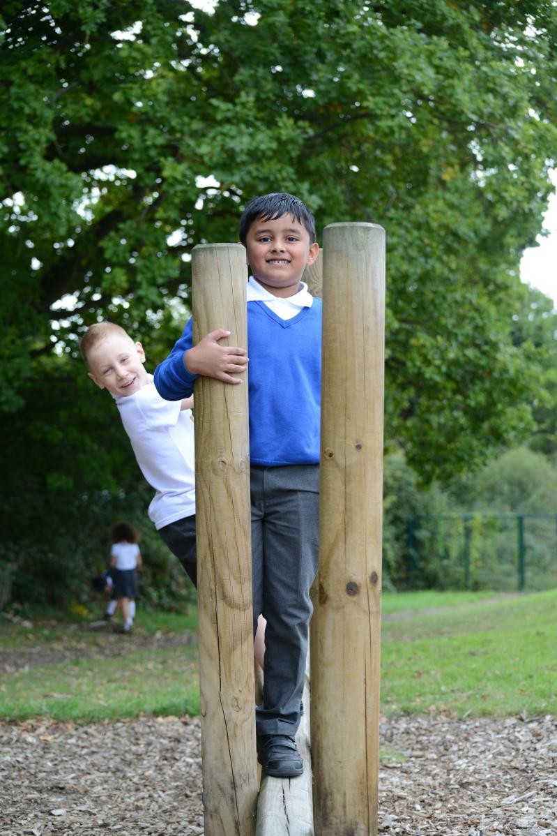 Children on a trim trail 