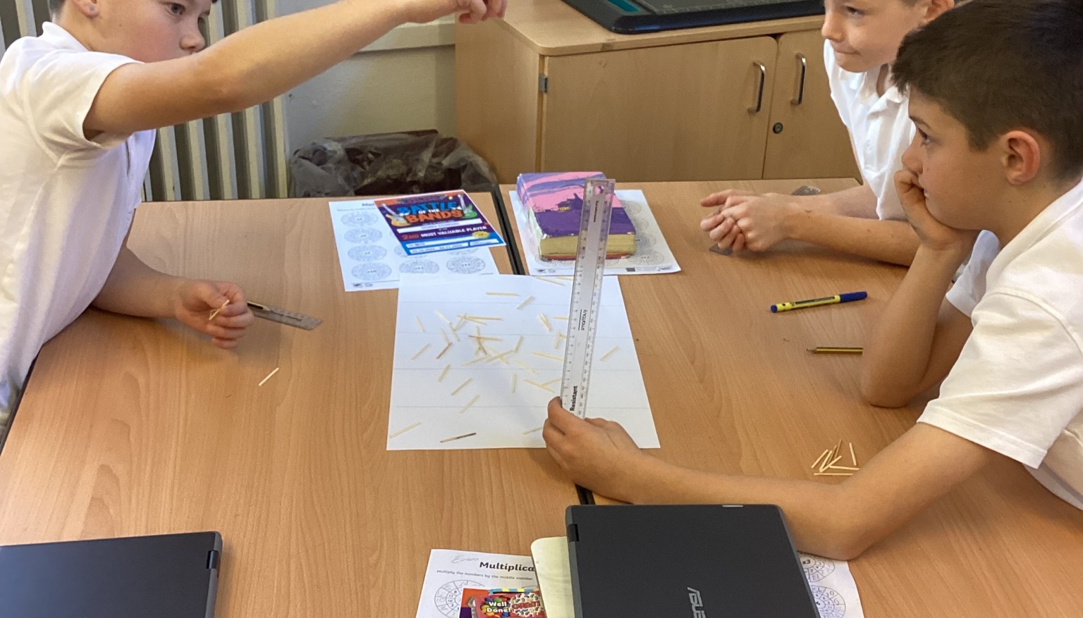 Year 6 taking part in the Pi world record challenge!