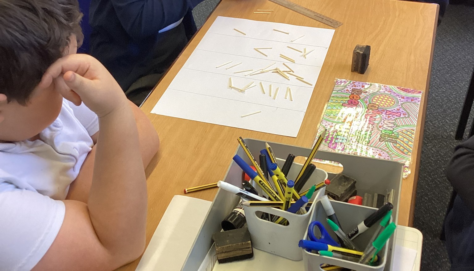 Year 6 taking part in the Pi world record challenge!