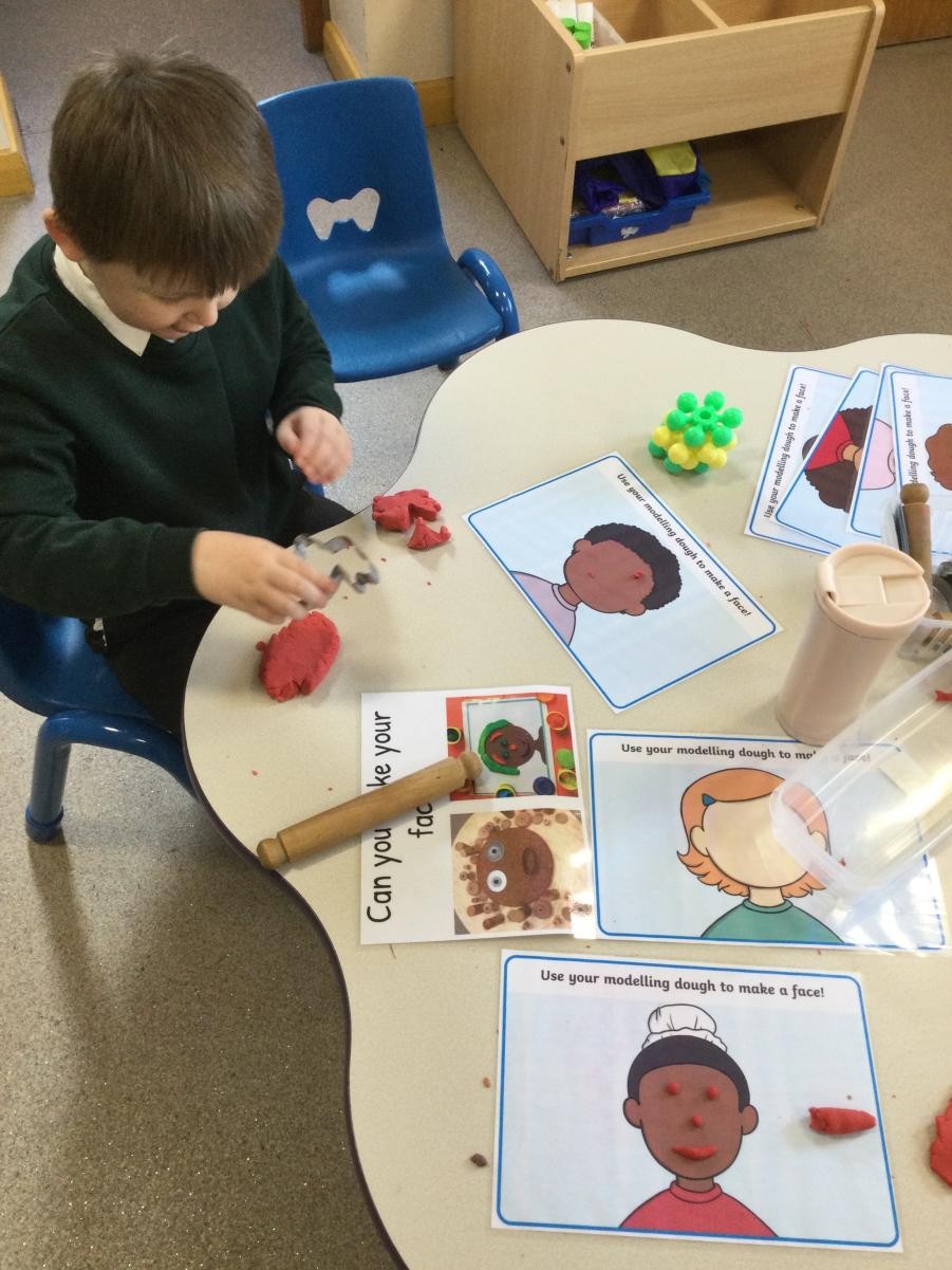 Making playdough faces