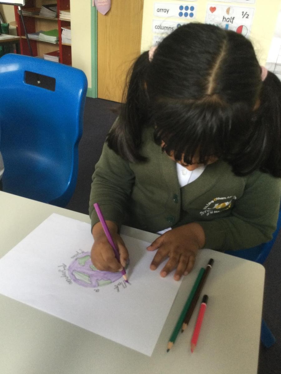 Creating our own poster as part of Laudato Si Week. Encouraging all to take care for our common home- the world!