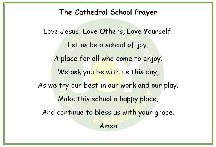 Every child in our school learns our school prayer.