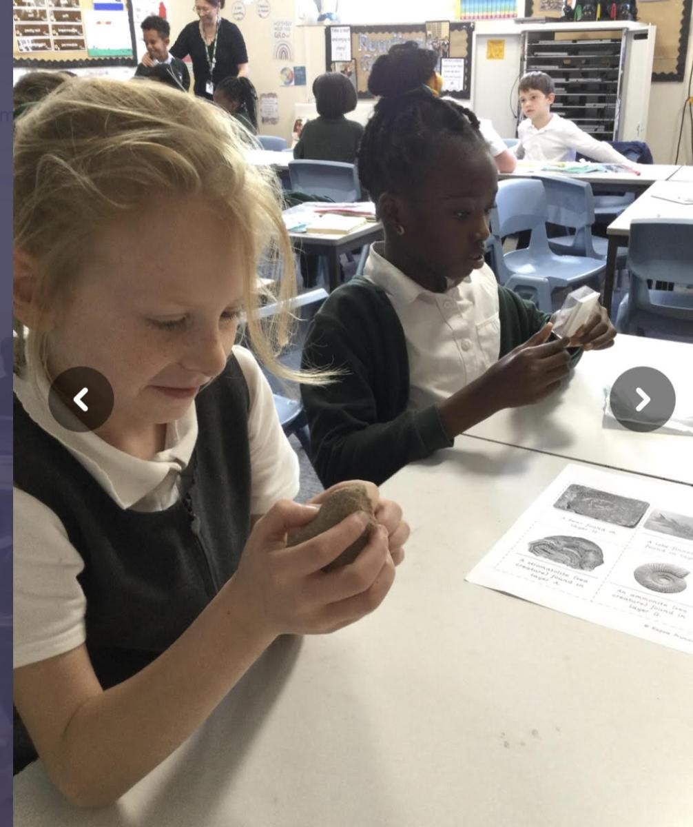 Becoming palaeontologists for the afternoon, as we had the opportunity to handle real fossils!