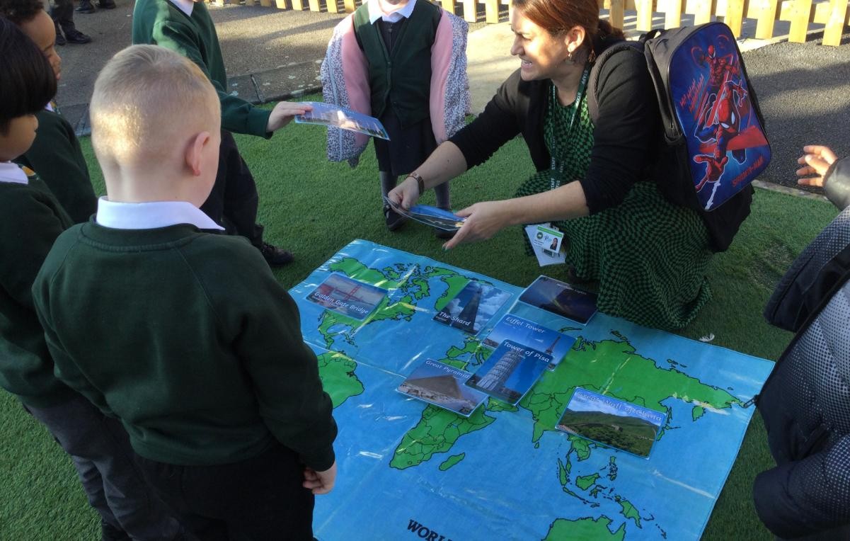 Exploring the world and adding human and geographical features
