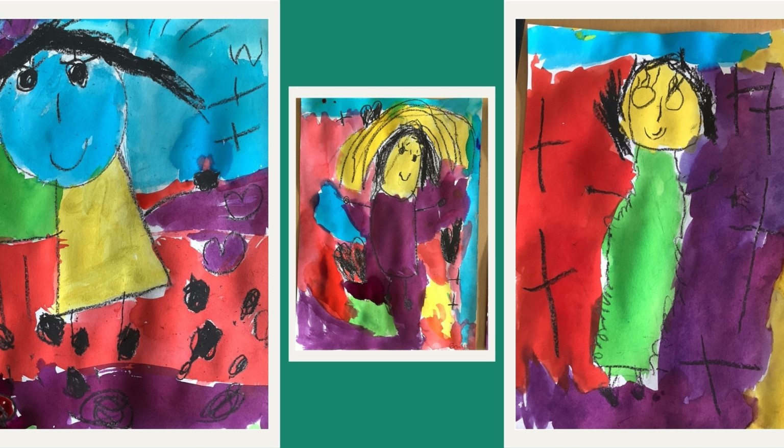 Reception children's watercolour work 