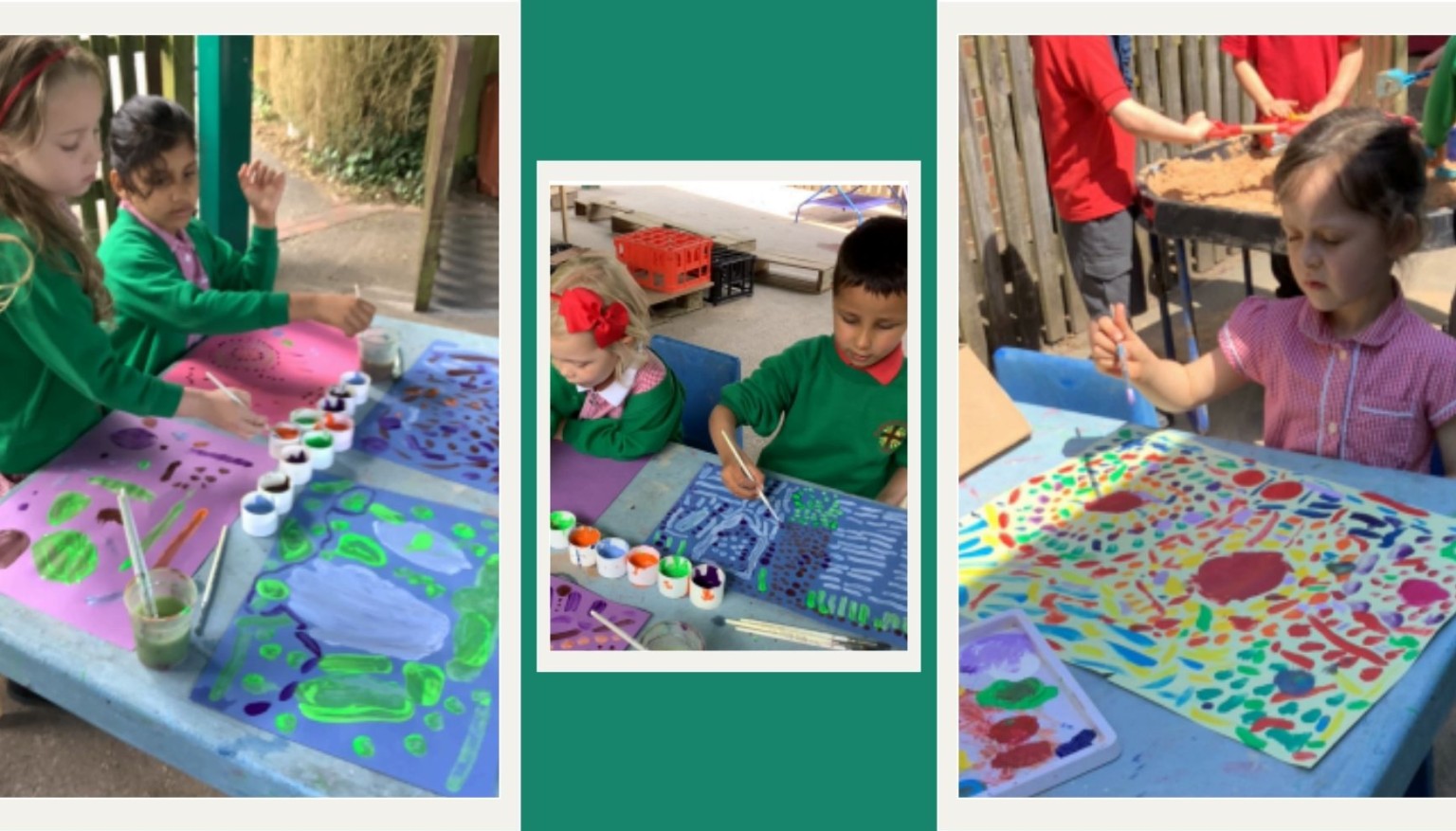 Collaborative art by reception and year 1 children 