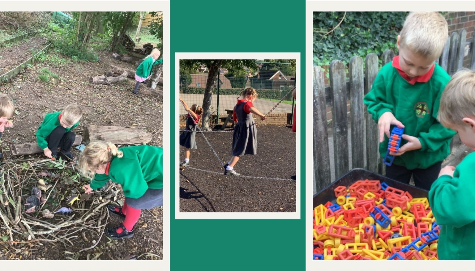 Creating nests and developing our gross and fine motor skills