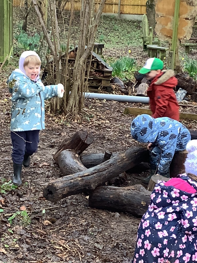 Having fun learning in our nature area