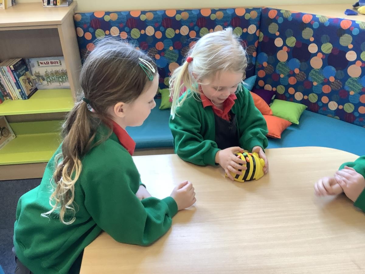 Children exploring the B-Bot resource 