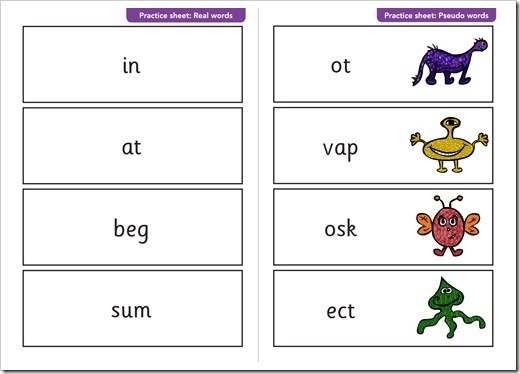Here is an example of the Phonics Screen Check