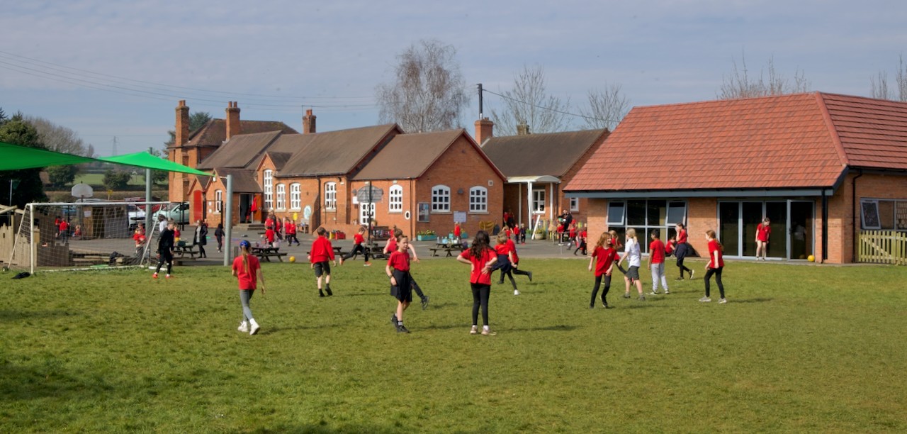 Children on a school playing field